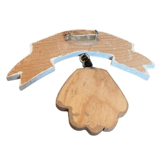 I Love Baseball Hand Painted Pin Glove and Ball Pendant Wooden - Picture 7 of 7